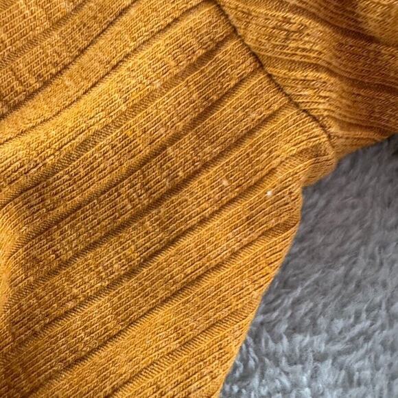 Maeve by Anthropologie Top Women S Mustard Rib Knit Surplice V-Neck Long Sleeve - Picture 8 of 13